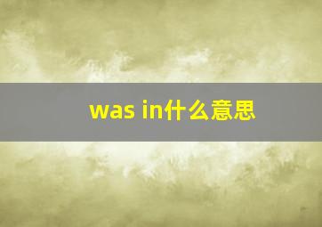 was in什么意思